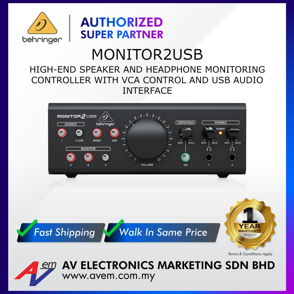BEHRINGER MONITOR2USB HighEnd Speaker and Headphone Monitoring